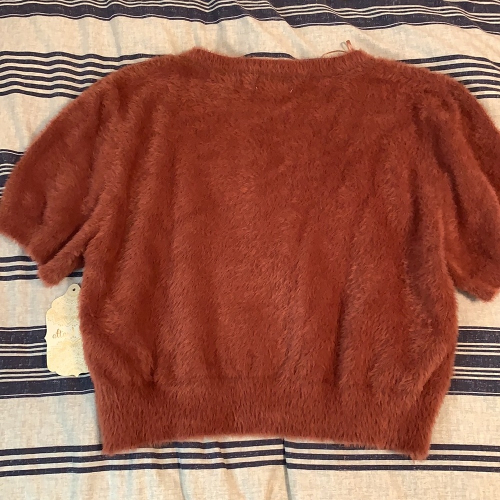 Altar’d state Fuzzy short sleeve shirt - Picture 4 of 4